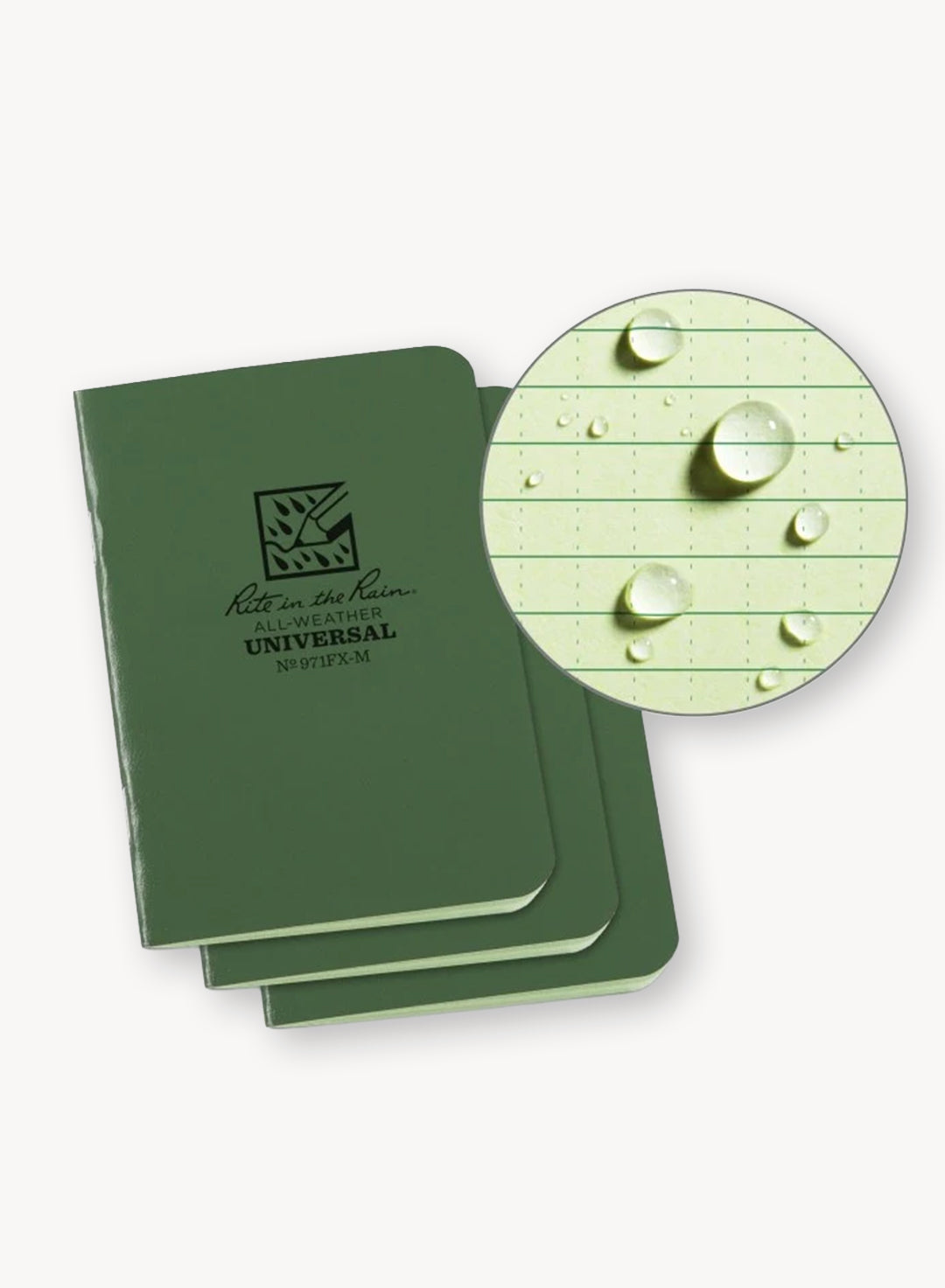 Rite in the Rain Notebook, Green Cover 3-Pack