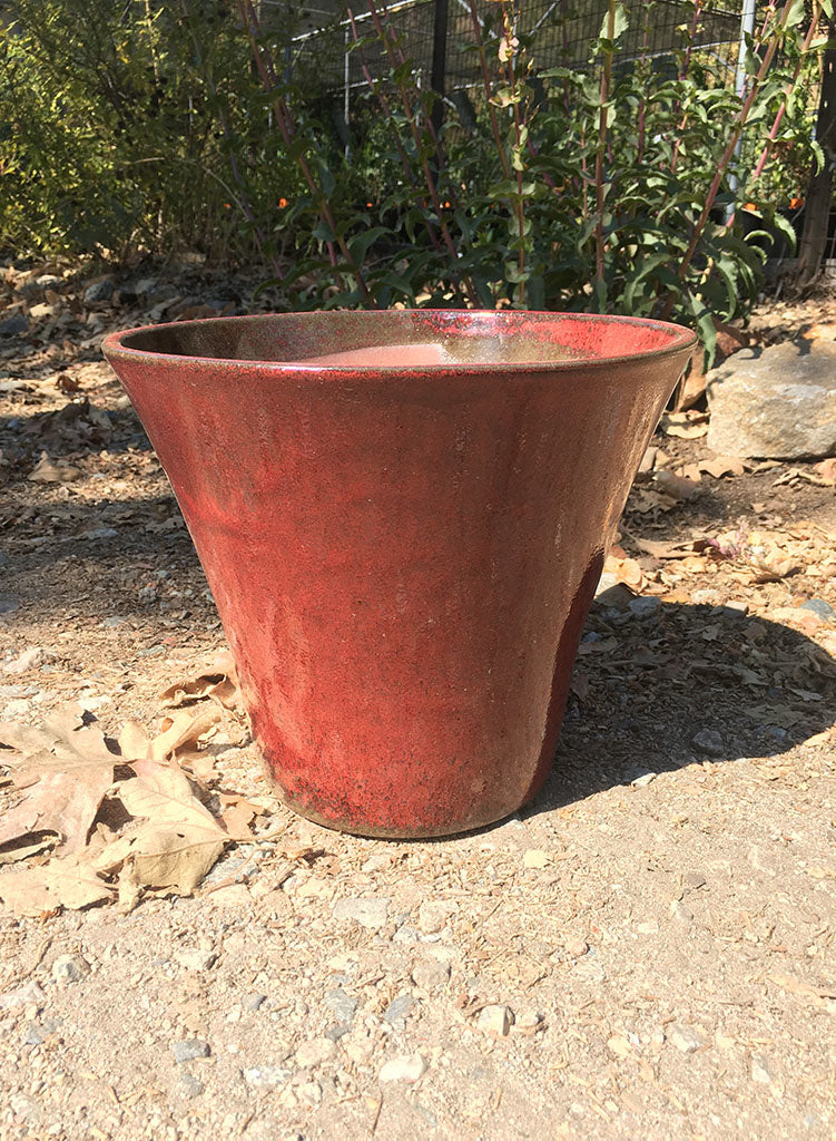 Pot - Glazed Stackable Flare Dark Red