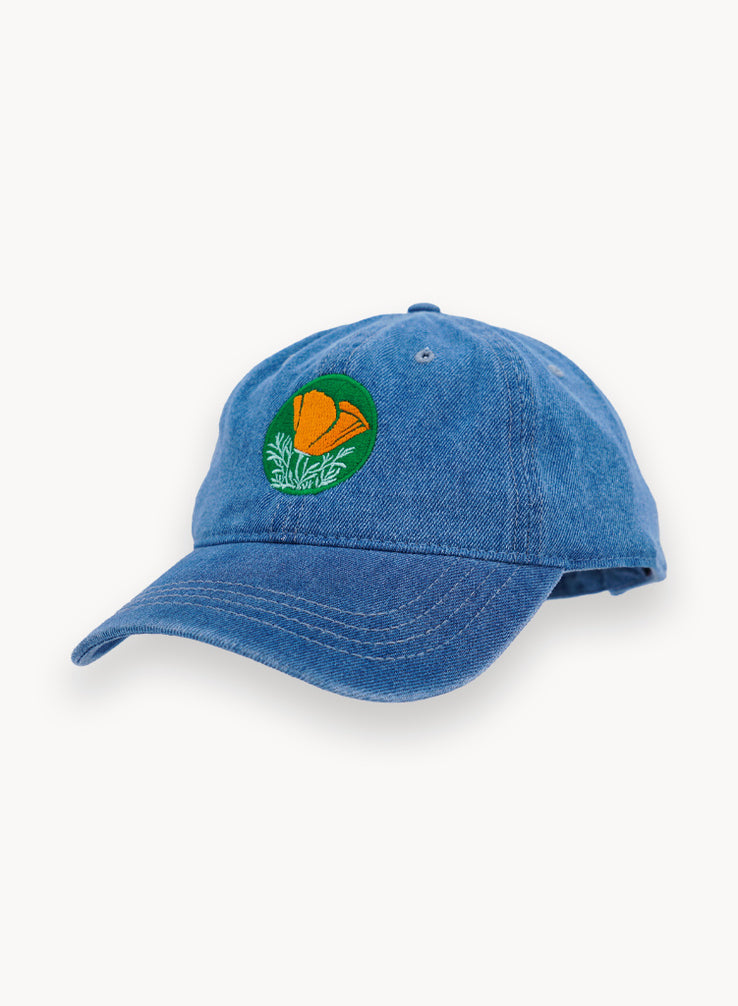 TPF Poppy Logo Hat Denim – Theodore Payne Foundation