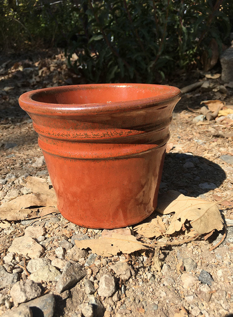 Pot - Small Glazed Bordado Rust