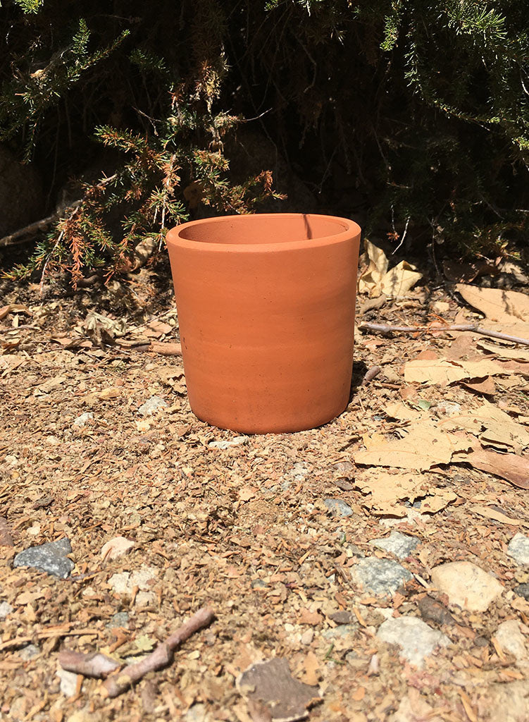 Pot - Small Cylinder Dark Terracotta